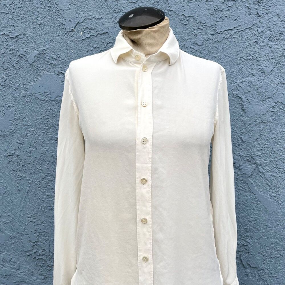 SAINT LAURENT Unifrom Silk Shirt Women's XS/Small France 36 YSL - Picture 4 of 12